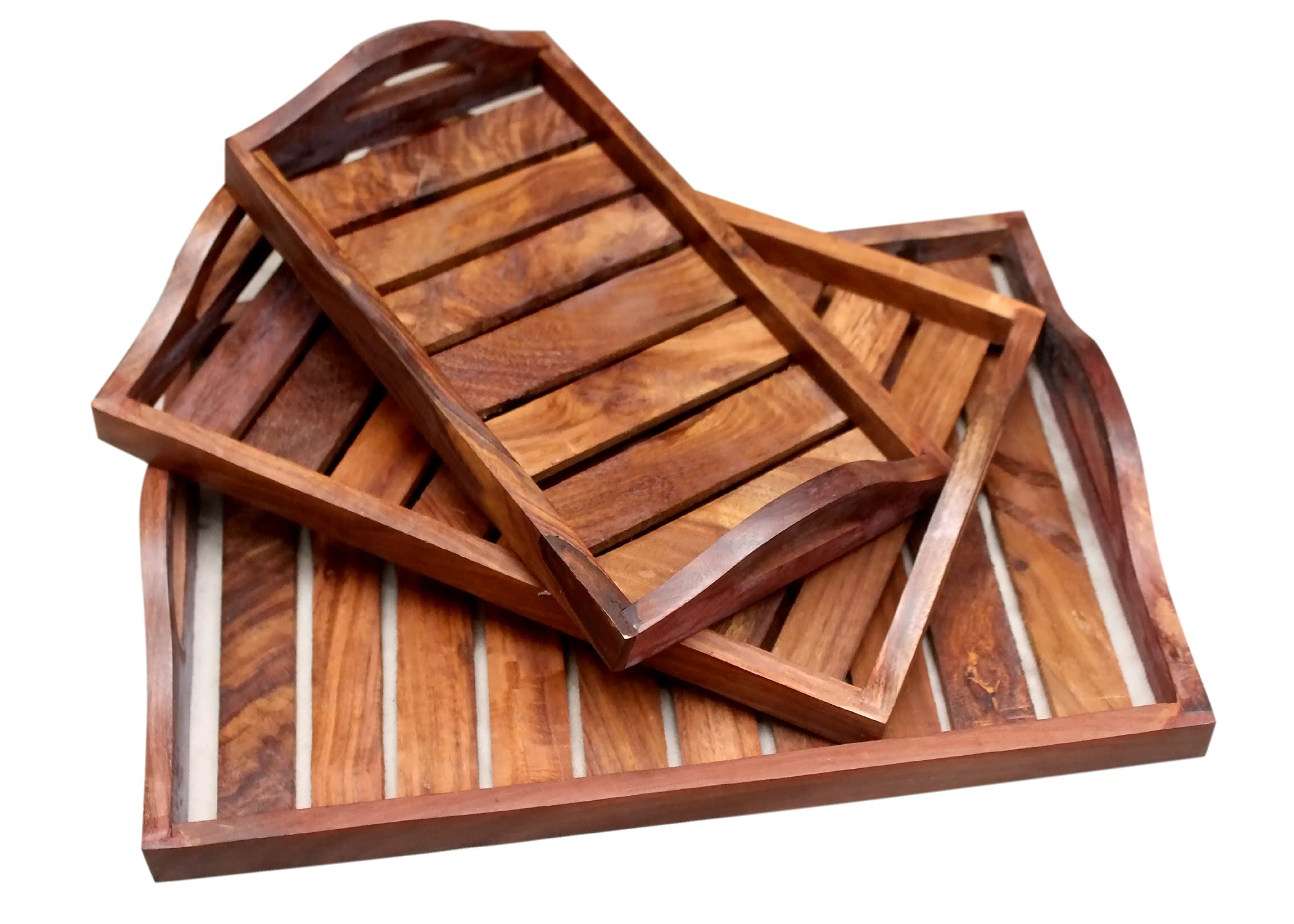 VDIX Wooden Tray for Decoration, Dining Room Table Wooden Tray for Serving, Dining Table Organizer, Serving Tray, Centre Table D